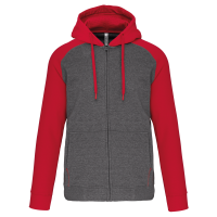 Grey Heather / Sporty Red