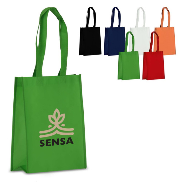 R-PET Draagtas gelamineerd non-woven 24 x 11 x 30cm 105g/m²