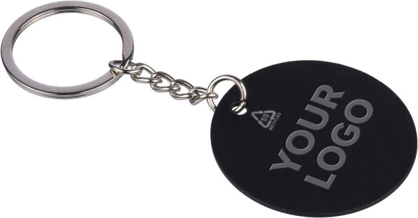 Recyclede roestvrijstalen ronde sleutelhanger Risa