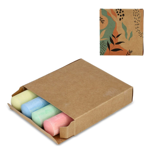 Straatkrijt in kraftdoos